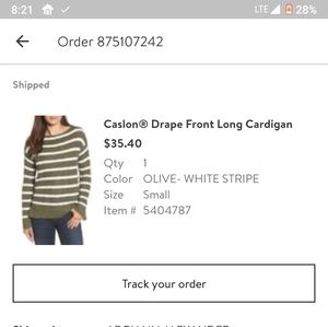 Caslon Striped Side Tie Sweater. S